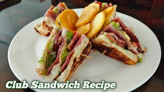 Simple Club Sandwich | Bacon & Ham Sandwich Recipe • Herbert Bracero