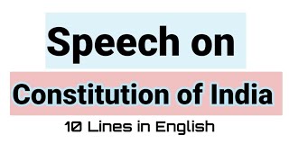 10 lines on Indian Constitution ll Essay on Constitution of India in English ll Apoorv Saraf