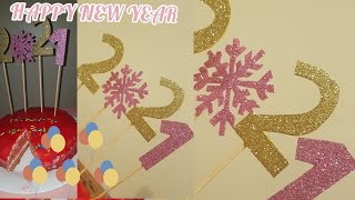 Happy New Year 2021 Cake || Enjoy the New Year with care|| F&I cooking world👩‍🍳