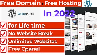 How to Make a Free Website 2022 (Free Domain & Free Hosting) 2022  | Create WordPress website |