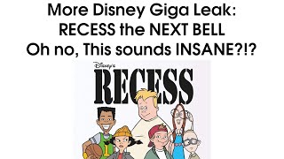 Disney Giga Leak: RECESS the NEXT Bell, Reboot Details: OH NO It's bad