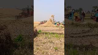 Eichar 485 With Harnam paddy thresher हरनाम थ्रेसर मशीन #shortsvideo #farming #tractorvideo