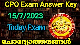 CPO Mains Exam Answer Key | സിവിൽ പോലീസ് ഓഫീസർ Exam