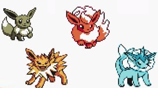 Eevee Evolution gbc GB end yellow amarilla Flareon Jolteon Vaporeon Evolucion Ending Games Pokemon