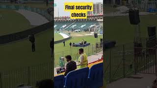 Security Checks before LQvsQG at Gaddafi Stadium. #cricket #shorts #gaddafistadiumlahore #psl2024