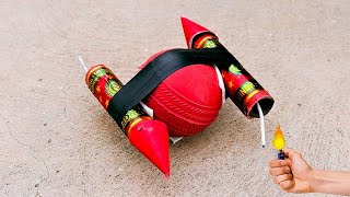 Ball VS 2 Rockets | बॉल की चकरी बन गई | Top Awesome Diwali Experiment