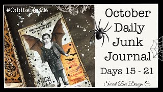 Days 15  -  21 Halloween Junk Journal Flip Through October Daily Halloween Journal Ideas #oddtober23