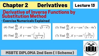 Derivatives Lec 13 || Applied Mathematics  ||2nd Semester || Diploma MSBTE ||