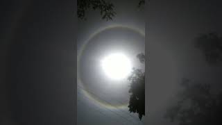 Sun changes suddenly in sky has a ring mark