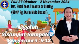 Bahan PJJ 27 Oktober - 2 November 2024 | Nggeluh Sisampat-Sampaten | Det. Putri Yoos T. br. Ginting