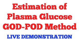 Estimation of plasma glucose by GOD POD method || #Biochemistry