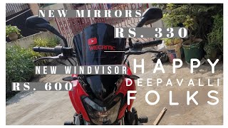 Added cheap Visor and mirrors for Dominar 400 | Happy Deepavali |