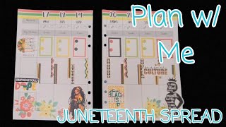 WEEKLY PLAN WITH ME |  JUNETEENTH SPREAD | @loveandlightcharmz @kellofaplan STICKERS