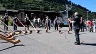 Alphorn in Alpines Moléson-sur-Gruyères SWITZERLAND