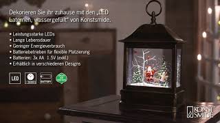 LED-Schneelaterne "Weihnachtsmann mit Kind"