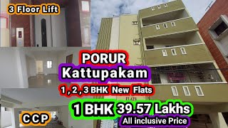 1 BHK House 39.57 Lakhs Ready Move Flats for sale in Kattupakkam,Chennai 1BHK,2BHK,3BHK