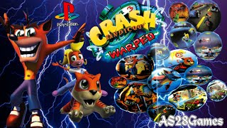 Crash Bandicoot 3 Warped |PS1| (105%)(full game) (longplay) تختيم لعبة كراش بانديكوت 3 105%