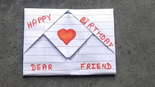 How to make birthday card with notebook paper