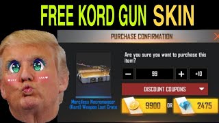 HOW TO GET KORD GUN SKIN IN GOLD 🔥 | KORD GUN SKIN IN FREE FIRE #shorts