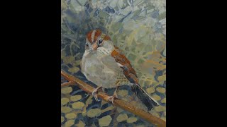 Painting a Field Sparrow as Part of My 100 Day Project