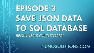 C# - Save JSON Data to SQL Database