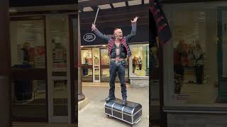 Dangerous Magic SWORD SWALLOWING Performer Works Crowd!