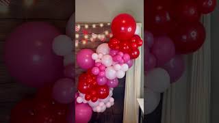 Valentine's Day inspired organic balloon garland 👀