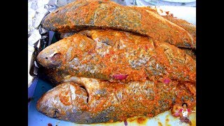 Grill fish {in oven}