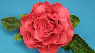 Rosa en fomi o goma Eva facil y rápido de hacer #diy #manualidades