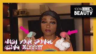 Can you clean a makeup sponge with olive oil??!!