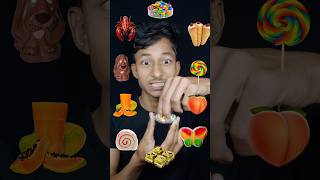 Emoji Food Eating ASMR||😍 Gems, Cream rolls, Cake 🍰🍨🦞🍑 #asmr #mukbang #shorts #youtubeshorts