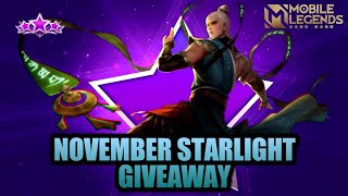 NOVEMBER STARLIGHT GIVEAWAY | 1,500 Subs Celebration | MLBB | ANNOUNCEMENT