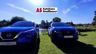 Frischer Wind in Heideck beim Autohaus Stadlbauer. 💙 Blick auf den neuen Nissan Qashqai und den Juke