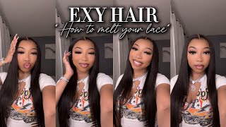 INSTALLING A HUMAN HAIR LACE FRONTAL WIG ON MYSELF FT. EXYHAIR | Shalaya Dae