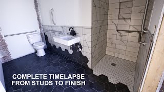 Start to Finish Bathroom Construction Timelapse Commercial Building Rehab Part V