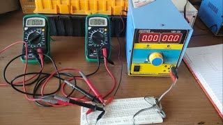 PN Junction Diode Experiment Forward Characteristics on Breadboard with All Readings