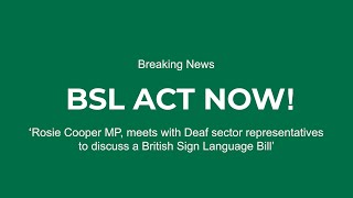 Rosie Cooper, MP, meets with Deaf sector representatives to discuss a British Sign Language Bill