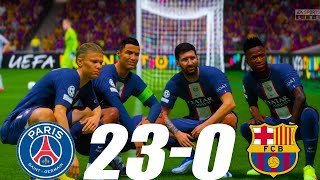 FIFA 23 - MESSI, RONALDO, MBAPPE, NEYMAR, ALL STARS | PSG 23-0 BARCELONA