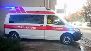 "TURNOUT* Estonian ambulance responding in Tartu / Tartu kiirabi vilkuritega