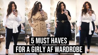 5 PLUS SIZE Wardrobe Essentials for GIRLY Style | PLUS SIZE TRY ON | Sometimes Glam