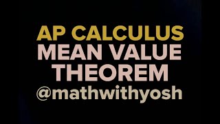 mean value theorem calculus