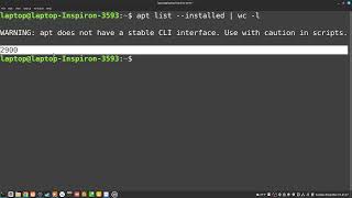 322 how to "see how many packages you have with apt list   installed | wc  l" command
