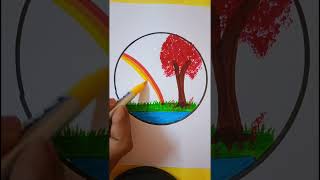 #rainbow #drawing #shorts #youtubeshorts #tree #circledrawing