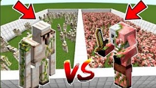 100 Zombiefied Piglin Vs 15 Iron Golame In Minecraft |