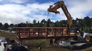 Installing the Marsh Pedestrian Bridge on Miller Avenue