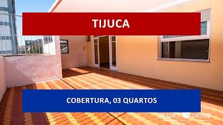 AP0360 - Aluga-se, TIJUCA, Linda cobertura, 3 quartos, varandão, vista livre, pronta para morar!