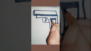 Easy Gun drawing #shorts#like#share#subscribe...