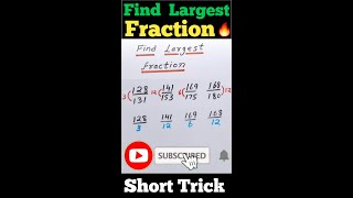 Fraction New Trick || Find Smallest And Largest Fraction Using LCM Method || Exam India ||#Shorts