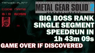 MGS2 No Saves Big Boss Run in 1h 43m 09s (Game Over if Discovered, No LT)