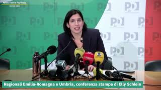 Regionali Emilia-Romagna e Umbria, conferenza stampa di Elly Schlein